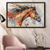 Native American Horse Portrait Painting, Framed Canvas Print Wall Art Decor, Floating Frame Painting Canvas