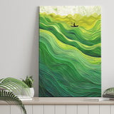 Nautical Green Ocean Art, Emerald Sea Abstract Waves Print,Tranquil Waters Wall Decor, Canvas Print Wall Art, Wall Decor