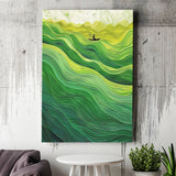 Nautical Green Ocean Art, Emerald Sea Abstract Waves Print,Tranquil Waters Wall Decor, Canvas Print Wall Art, Wall Decor