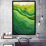 Nautical Green Ocean Art, Emerald Sea Abstract Waves Print,Tranquil Waters Wall Decor, Framed Art Print, Fine Art Wall Decor