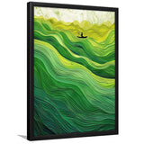Nautical Green Ocean Art, Emerald Sea Abstract Waves Print,Tranquil Waters Wall Decor, Framed Art Print, Fine Art Wall Decor