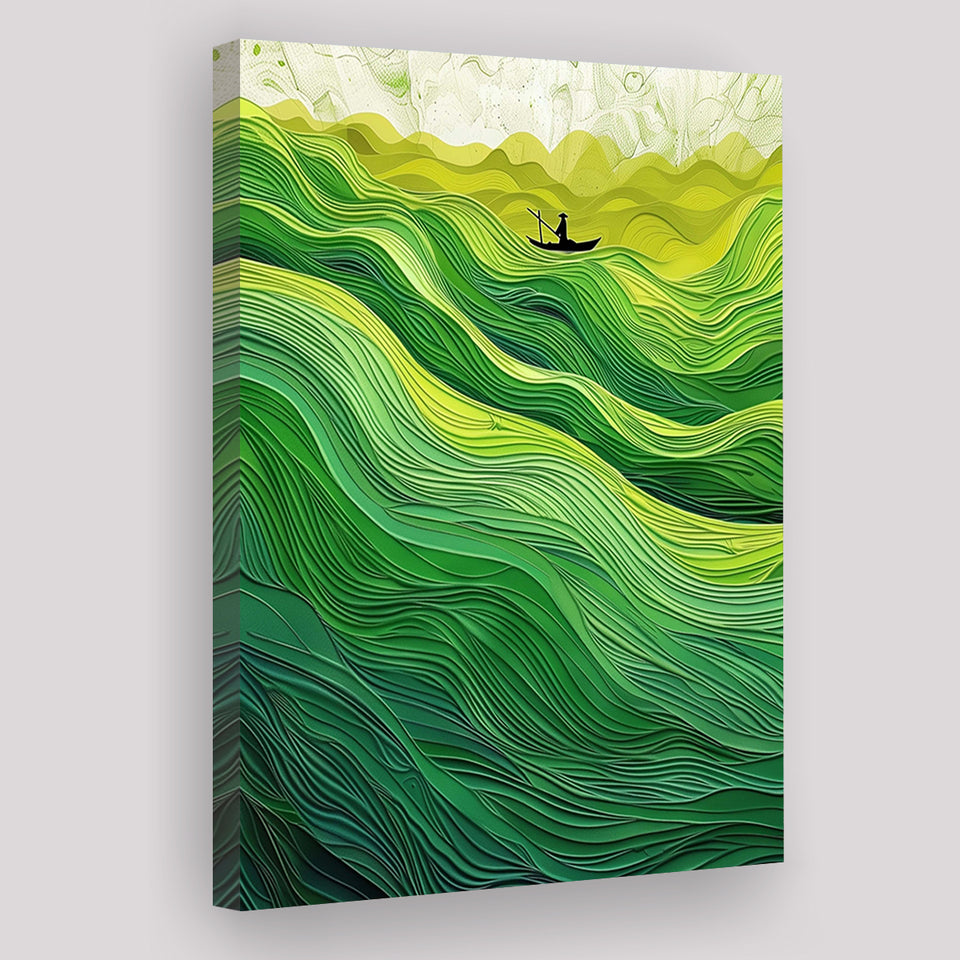Nautical Green Ocean Art, Emerald Sea Abstract Waves Print,Tranquil Waters Wall Decor, Canvas Print Wall Art, Wall Decor