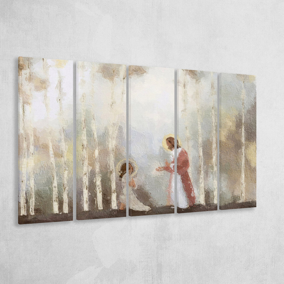My Own Sacred Grove God Comes To Women 5 Pieces B Canvas Prints Wall Art - Painting Canvas, Multi Panel