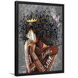 African American Wall Art Black Women Black Queen Women Music Notes Framed Art Prints Wall Decor - Painting Prints,Wall Art,Framed Picture