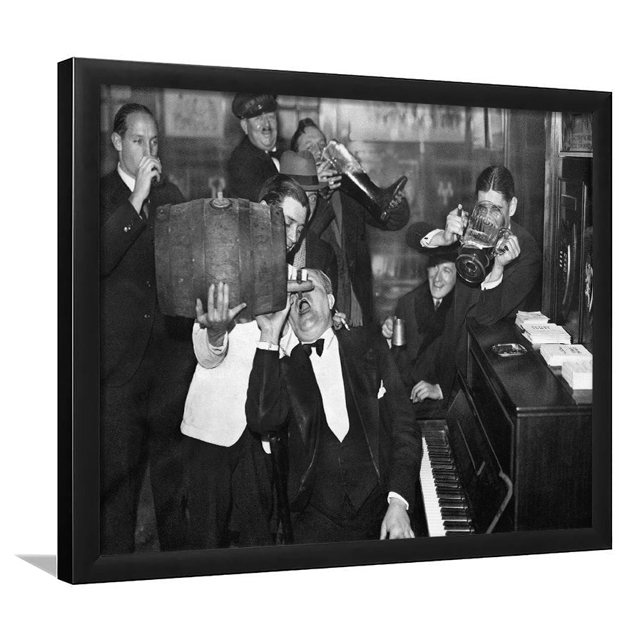 Beer Drinking Bar Black And White Print, End Of Prohibition Framed Art Prints, Wall Art,Home Decor,Framed Picture
