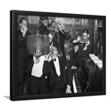 Beer Drinking Bar Black And White Print, End Of Prohibition Framed Art Prints, Wall Art,Home Decor,Framed Picture