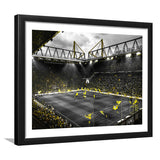 B&W Bvb Borussia Dortmund Signal Iduna Park Stadium Framed Art Print Wall Decor - Painting Art, Framed Picture, Home Decor