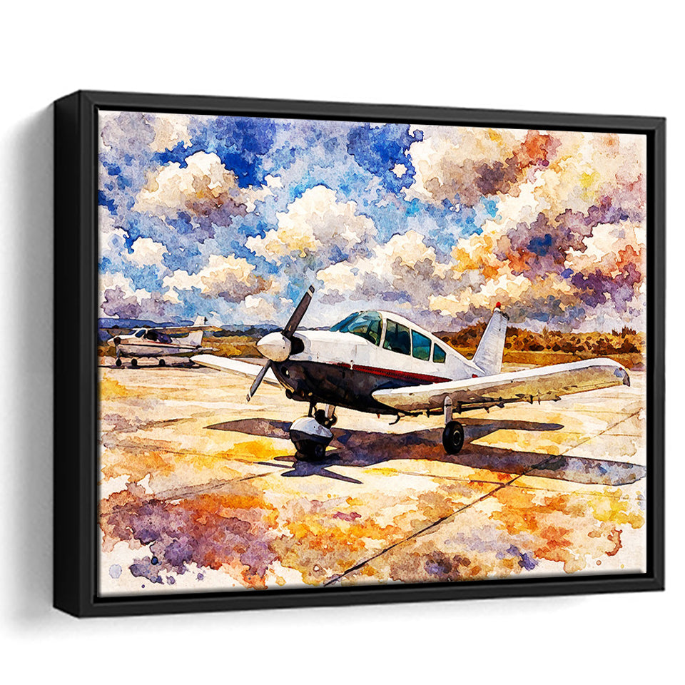 Watercolor Aircraft Painting, Framed Canvas Prints Wall Art Home Decor