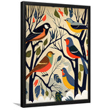 Songbirds Retro Art Print, City Art Print, Framed Art Print Wall Art Home Decor, Framed Picture