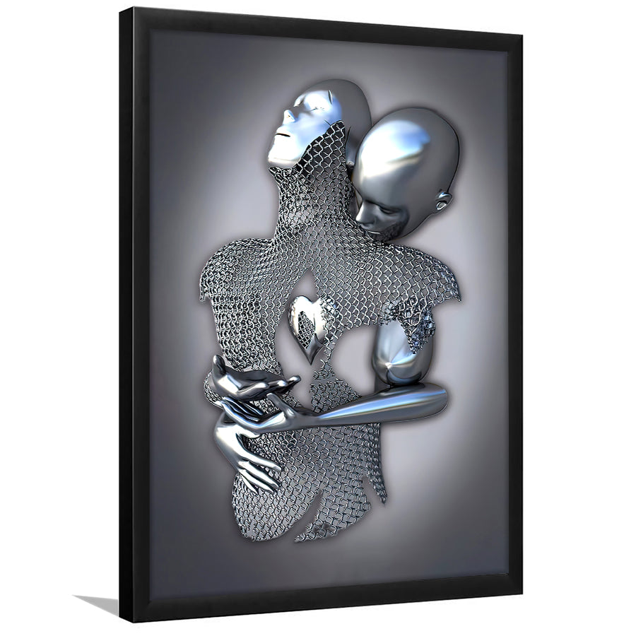 3D Effect Art Eternal Love Iron Mesh Framed Art Print Wall Decor - Painting Art,Framed Picture,Wall Art