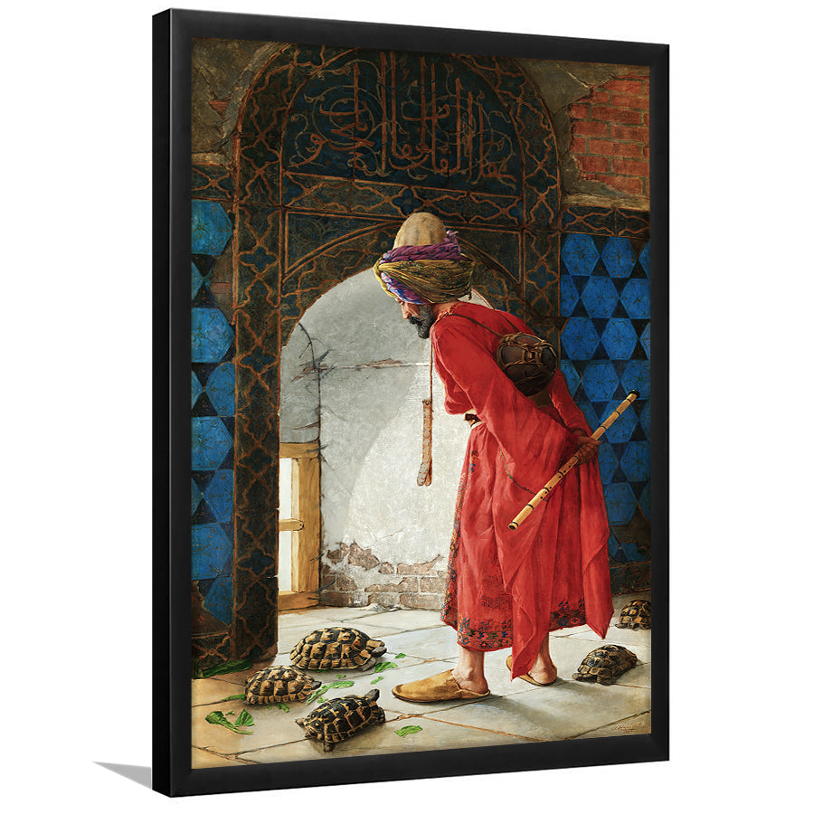 The Tortoise Trainer, Osman Hamdi Painting Framed Art Print Wall Art Decor,Framed Picture