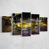 Islamic Prayer Religious Islamic Mosque Mecca 5 Piece Canvas Prints Wall Art Decor, Multi Panels, Mixed Canvas