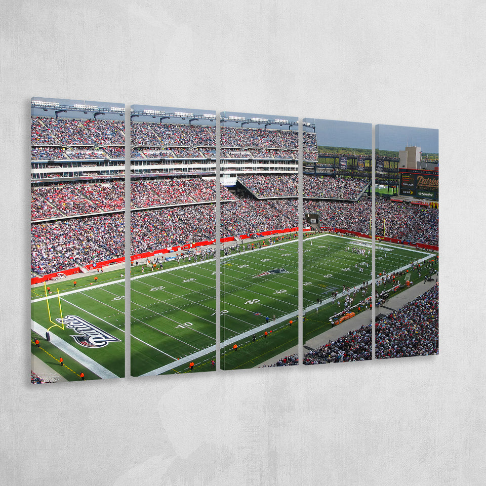 New England Patriots Wall Art Gillette Stadium Canvas Prints,Multi Panels B,Sport Stadium Art Prints, Fan Gift