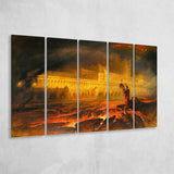Pandemonium By John Martin, Multi Panels, 5 Pieces B, Canvas Prints Wall Art Home Decor,X Large Canvas