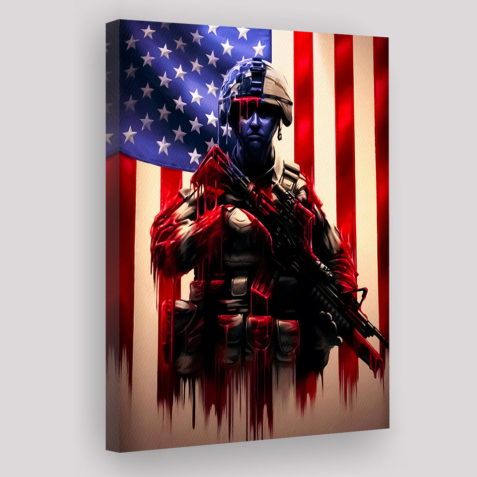 A Veterans Prayer God Bless The Usa Canvas Prints Wall Art - Painting Canvas, Wall Decor, For Sale, Home Decor