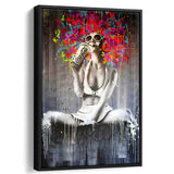 Coke Lady Pop Art Graffiti Art Framed Canvas Prints Wall Art Decor - Painting Canvas, Floating Frame, Framed Picture