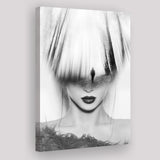 Mystical Woman Abstract Black And White, Canvas Prints Wall Art Home Decor, Ready to Hang
