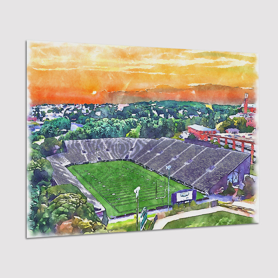 Fitton Field WaterColor Poster Prints, Worcester Massachusetts Watercolor
