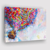 Pixar Dream house fly with balloons Painting Canvas Prints Wall Art - Painting Prints, Wall Decor, Art Prints