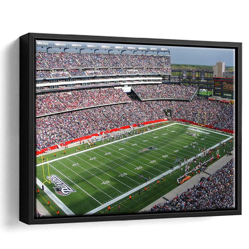 New England Patriots Wall Art Gillette Stadium Framed Canvas Prints,Sport Stadium Art Prints, Fan Gift
