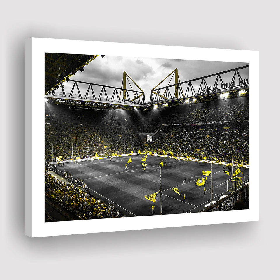 B&W Bvb Borussia Dortmund Signal Iduna Park Stadium Canvas Prints Wall Art - Painting Canvas,Wall Decor,Art Print,Home Decor