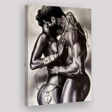 Loved Black Couple Canvas Prints Wall Art - Painting Canvas, Home Wall Decor, Painting Prints, For Sale