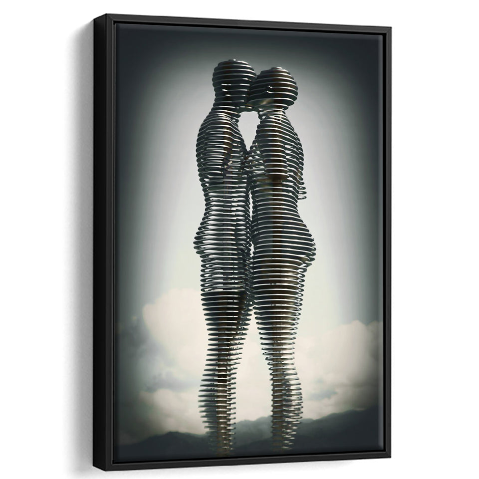 3D Effect Ali & Nino Couple Love Art Framed Canvas Prints Wall Art - Painting Canvas, Home Wall Decor, Prints for Sale, Floating Frame