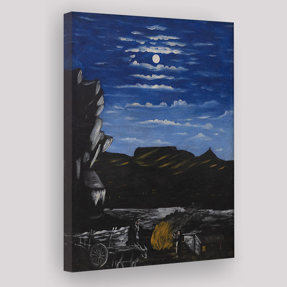 Niko Pirosmani Canvas Wall Art, Arsenali Mountain At Night, Niko Pirosmani Painting, Canvas Painting, Canvas Print Wall Art Decor