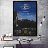 Niko Pirosmani Wall Art, Arsenali Mountain At Night, Niko Pirosmani Painting,Framed Art Prints Wall Decor, Picture Framed