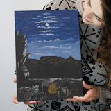 Niko Pirosmani Canvas Wall Art, Arsenali Mountain At Night, Niko Pirosmani Painting, Canvas Painting, Canvas Print Wall Art Decor