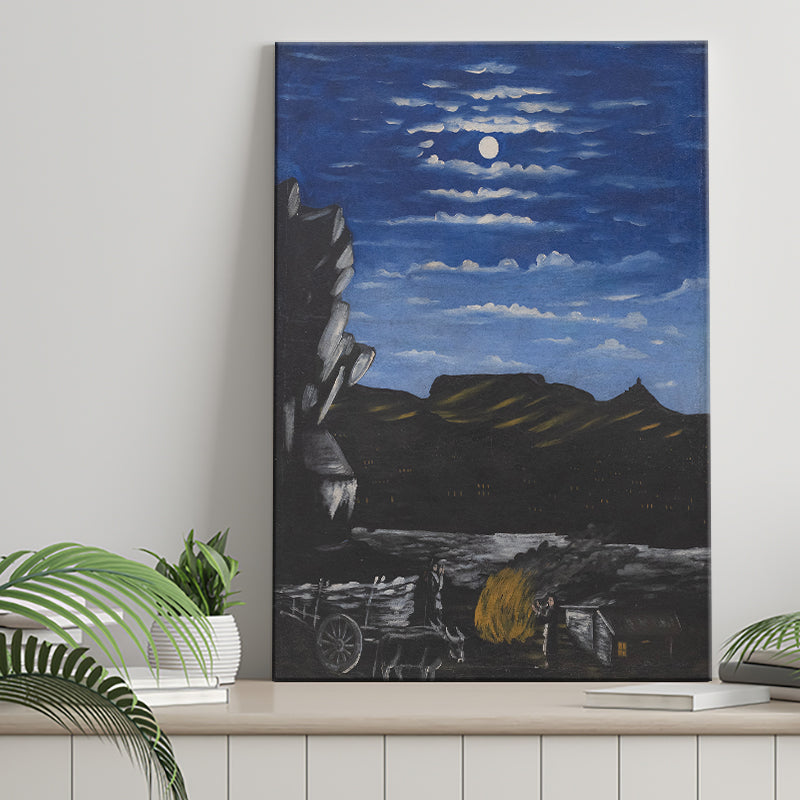 Niko Pirosmani Canvas Wall Art, Arsenali Mountain At Night, Niko Pirosmani Painting, Canvas Painting, Canvas Print Wall Art Decor