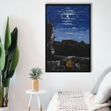 Niko Pirosmani Canvas Wall Art, Arsenali Mountain At Night, Niko Pirosmani Painting,Framed Wall Art Decor, Floating Frame
