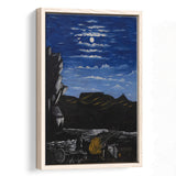 Niko Pirosmani Canvas Wall Art, Arsenali Mountain At Night, Niko Pirosmani Painting,Framed Wall Art Decor, Floating Frame