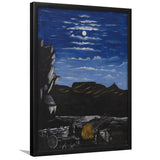 Niko Pirosmani Wall Art, Arsenali Mountain At Night, Niko Pirosmani Painting,Framed Art Prints Wall Decor, Picture Framed