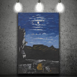 Niko Pirosmani Canvas Wall Art, Arsenali Mountain At Night, Niko Pirosmani Painting, Canvas Painting, Canvas Print Wall Art Decor