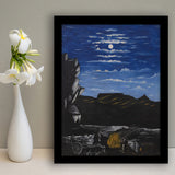Niko Pirosmani Wall Art, Arsenali Mountain At Night, Niko Pirosmani Painting,Framed Art Prints Wall Decor, Picture Framed