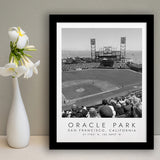 Oracle Park San Francisco Giants, Stadium Print For Baseball Lovers, Black And White, Framed Art Print Wall Decor