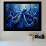 Octopus In The Sea Ocean Acrylic Painting Blue, Painting Art, Framed Art Print Wall Art Home Decor