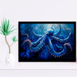 Octopus In The Sea Ocean Acrylic Painting Blue, Painting Art, Framed Art Print Wall Art Home Decor