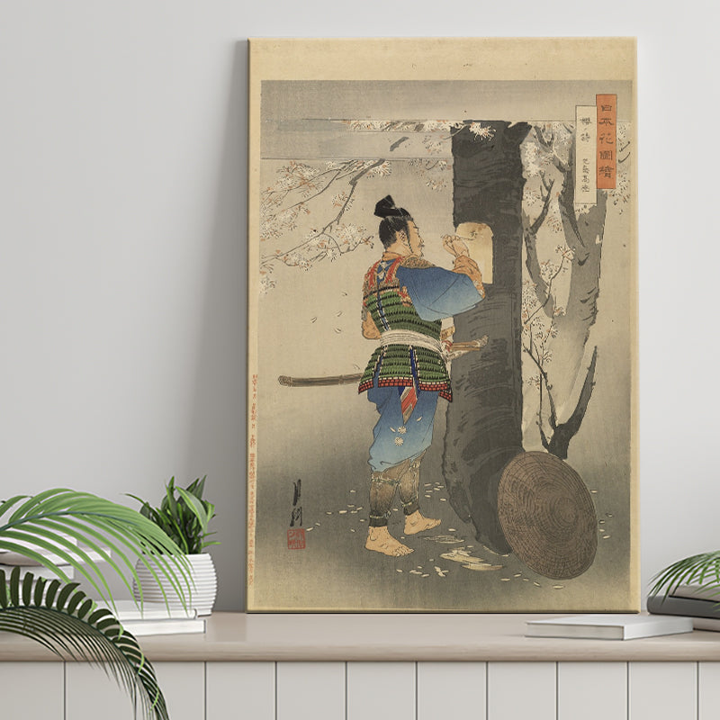 Ogata Gekko Painting Kojima Takanori Writing A Poem On A Cherry Tree, Canvas Painting, Canvas Print Wall Art Decor