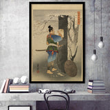 Ogata Gekko Painting Kojima Takanori Writing A Poem On A Cherry Tree,Framed Art Prints Wall Decor, Picture Framed