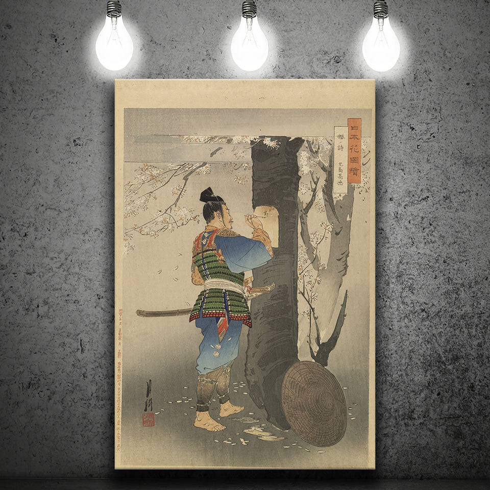 Ogata Gekko Painting Kojima Takanori Writing A Poem On A Cherry Tree, Canvas Painting, Canvas Print Wall Art Decor