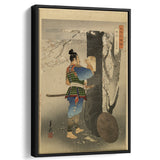 Ogata Gekko Painting Kojima Takanori Writing A Poem On A Cherry Tree,Framed Canvas Prints Wall Art Decor, Floating Frame