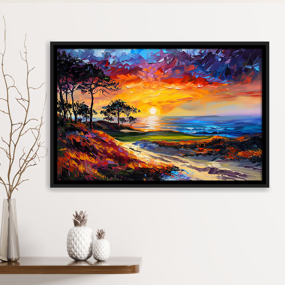 Oil Painting Monterrey Peninsula Country Club Dunes, Golf Art Print, Gift for him, Framed Canvas Prints Wall Art