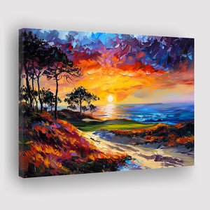 Oil Painting Monterrey Peninsula Country Club Dunes, Golf Art Print, Gift for him, Canvas Prints Wall Art