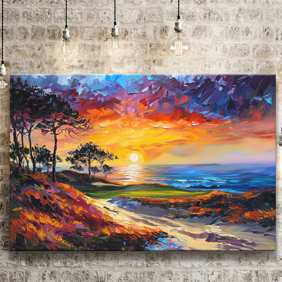 Oil Painting Monterrey Peninsula Country Club Dunes, Golf Art Print, Gift for him, Canvas Prints Wall Art