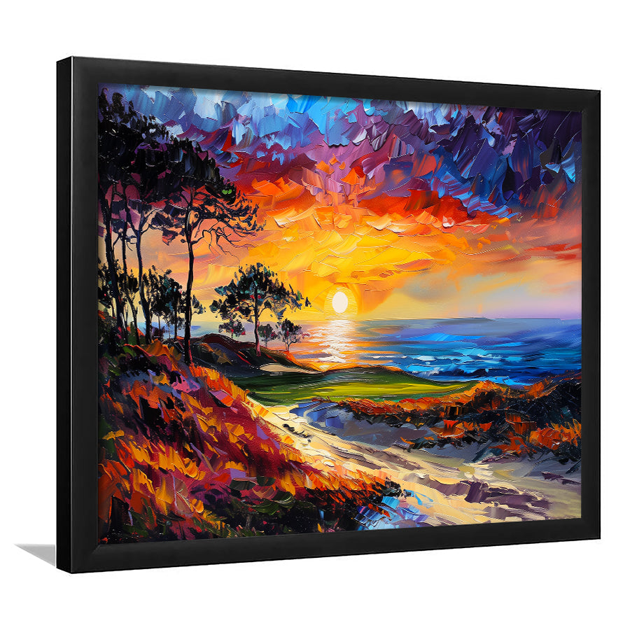 Oil Painting Monterrey Peninsula Country Club Dunes, Golf Art, Gift for him, Framed Art Prints Wall Decor