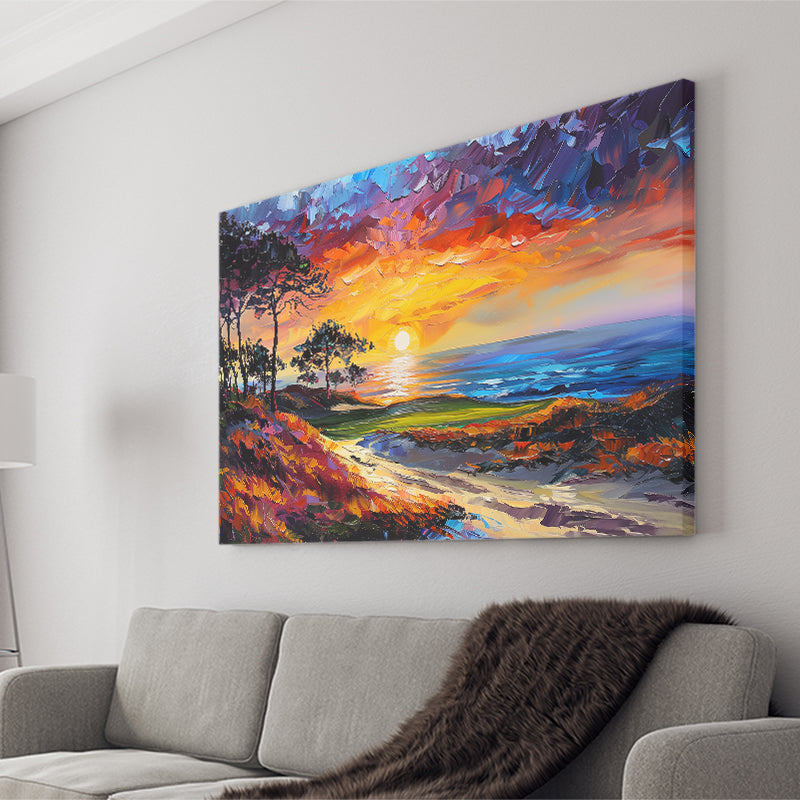 Oil Painting Monterrey Peninsula Country Club Dunes, Golf Art Print, Gift for him, Canvas Prints Wall Art