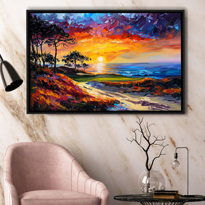 Oil Painting Monterrey Peninsula Country Club Dunes, Golf Art Print, Gift for him, Framed Canvas Prints Wall Art