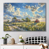 Oil Painting Pastel Lemon Clouds Over The Garden, Art Print, Canvas Print Wall Art Home Decor